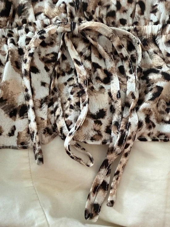 Blue Life Leopard Print Ruffle-Strap Camisole in Beige and Brown - Picture 3 of 6